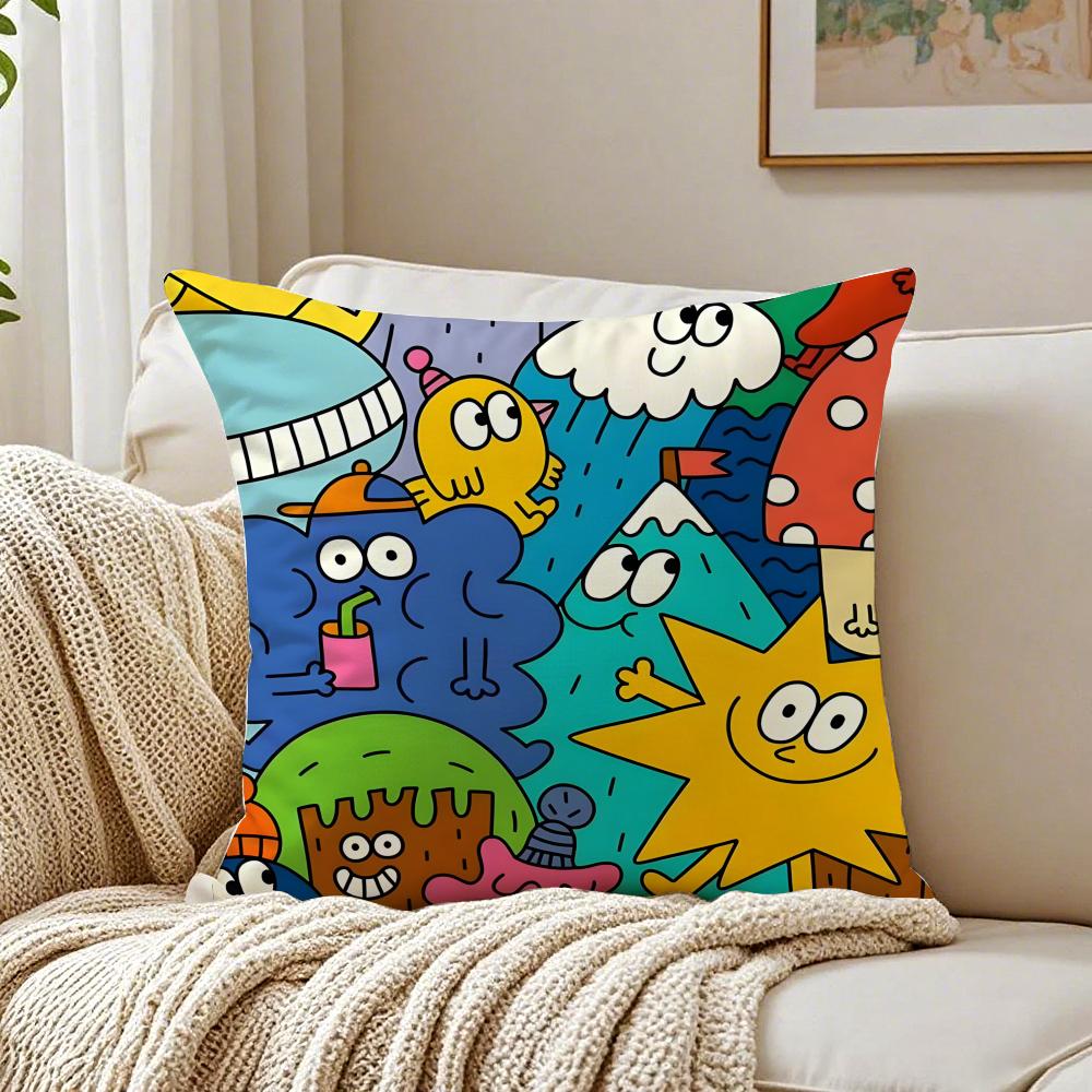 Fun Childlike Colorful Cushion Cover Pillowcase Antidustmite living Room Sofa Decor Cushion Room
