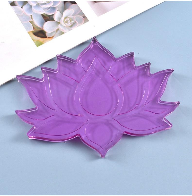 DIY Crafts Jewelry Decorations Making Tools Crystal Epoxy Resin Mold Lotus Coaster Tray Cup Mat Casting Silicone Mould