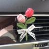 High Quality Car Hanging Decoration Crocheted Bouquet Charm Pendant Knitted Flower Car Interior Accessories Finished Product