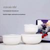 Shan Chong Shan Japanese Embossed White Porcelain Food Storage Bowl Set (3-Piece)