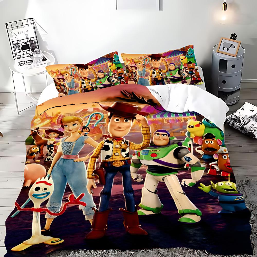 Hot Toy Story Duvet Cover Pillowcase Cartoon Buzz Lightyear Bedding Set Adult Boy Girl Bedroom Decoration Children Gift Single