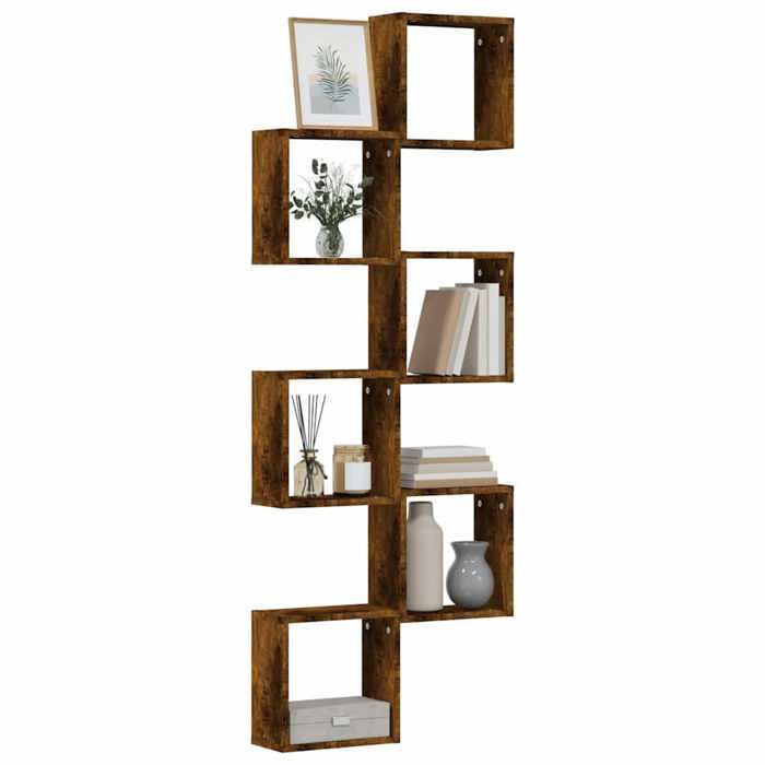 VidaXL Étagères murales sous forme de cube 6 pcs chêne fumé 30x15x30cm, stockage en forme de cube, organisateur en forme de 815881