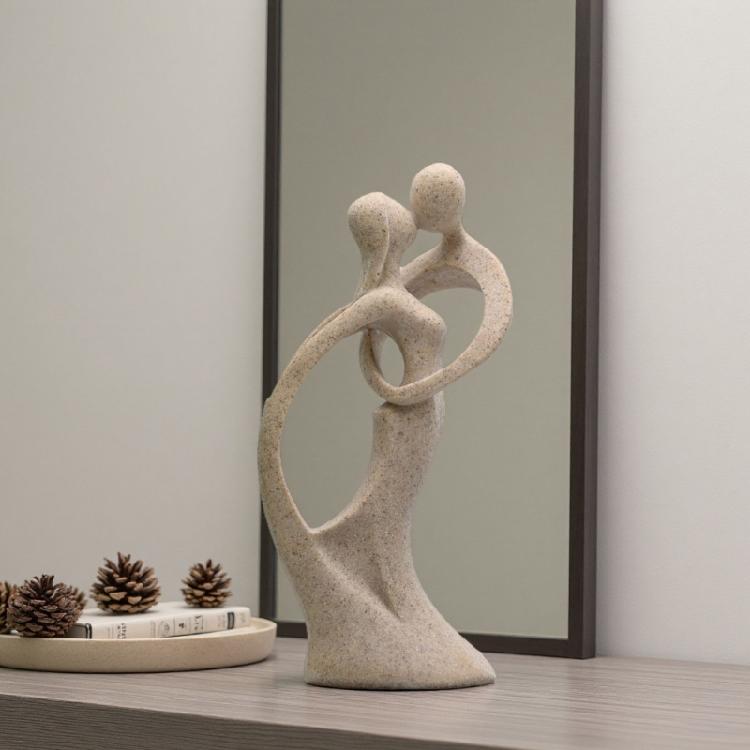 Couple Sculpture,Modern Abstract Resin Kissings Lovers Statue Ornament for Living Room Coffee Table Shelf Accent Decors