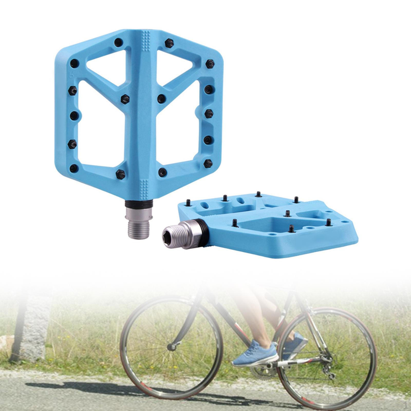 

Аксессуары для велосипедных педалей Стабильная нескользящая конструкция, прочная гладкая велосипедная плоская езда на велосипеде для Blue