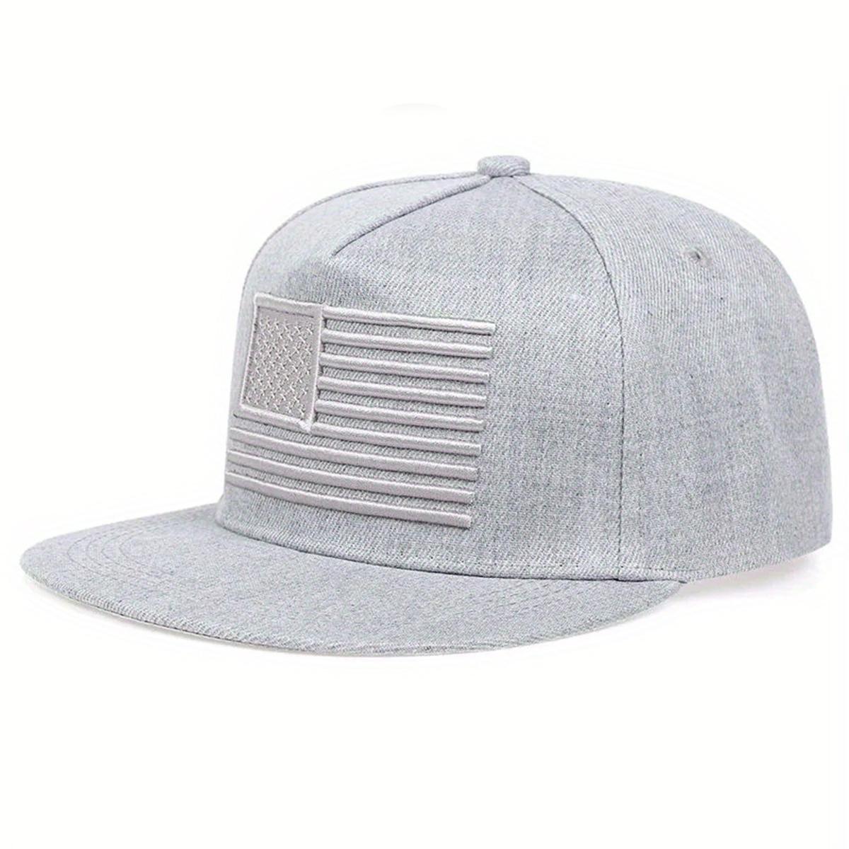 

Unisex American Flag Embroidery Hip-hop Hats Outdoor Adjustable Casual Baseball Caps Sunscreen Hat серый