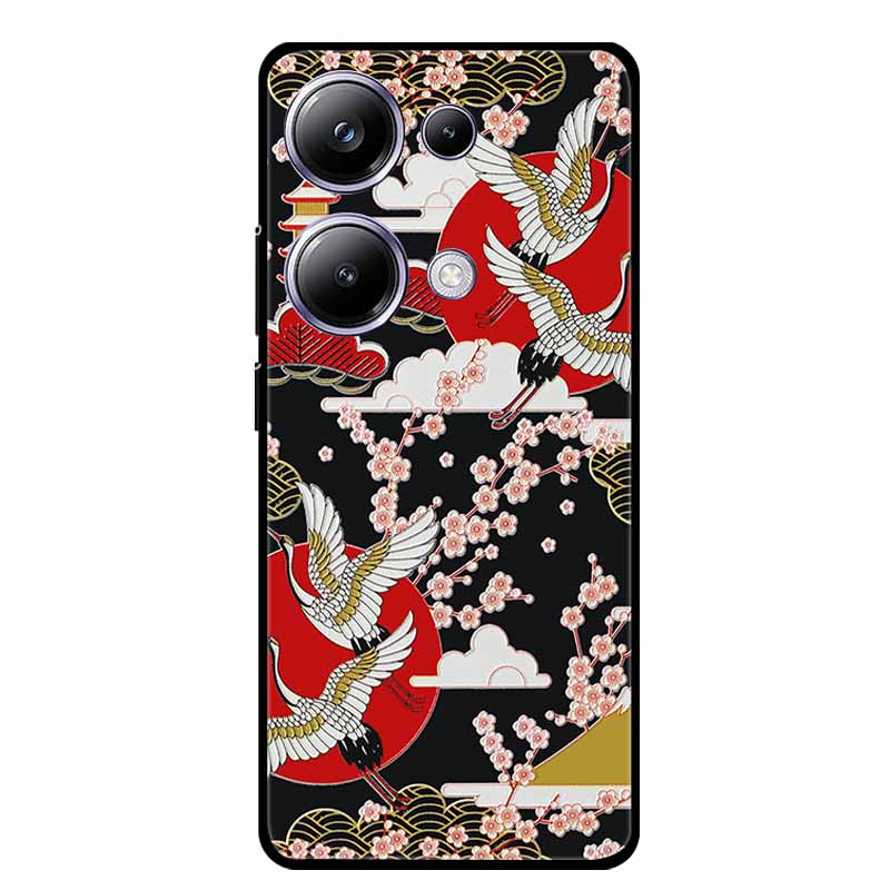 3D Emboss Case For Xiaomi Poco M6 Pro Phone Case Flower Silicone Soft Back Cover For Xiaomi Poco M6 Pro Case PocoM6 M 6 Pro Capa