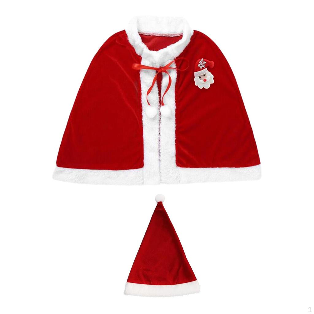 Kids Christmas Cloak Costume Children Cape Xmas Shawl for Masquerade Party Supplies