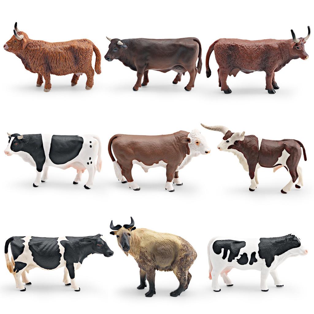 Pvc Farm Cow Long Horned Bull Yellow Cattle Model For Kids Learning Toy And Home Decoration