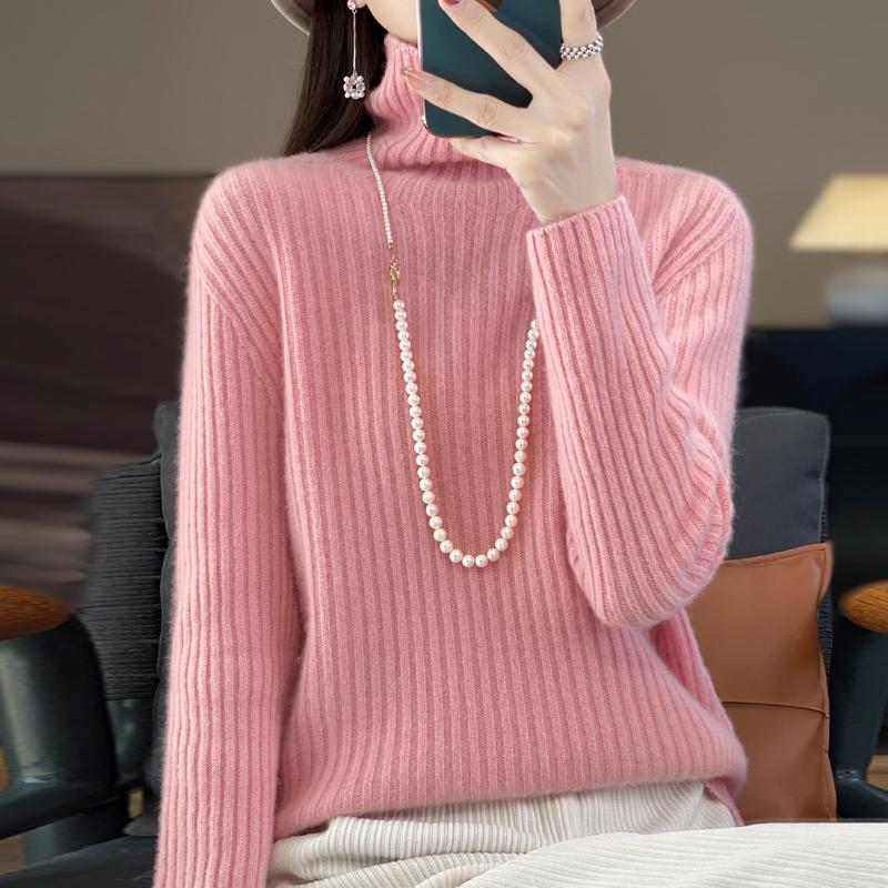 Women's Cashmere Sweater Qinghe Cashmere 30% Cashmere 70% Wool Autumn and Winter Pullover Warm and Fashionable
