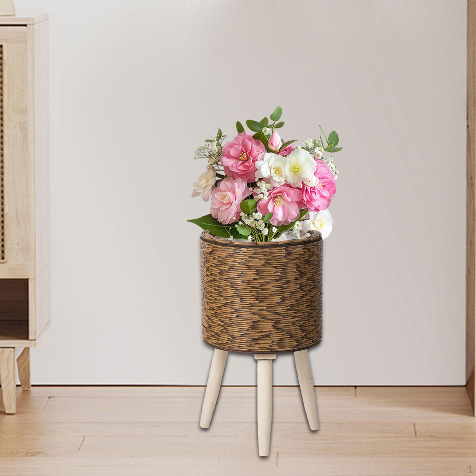 

Корзина для растений с ножками, цветочный горшок, пасторальный дисплей, кашпо для балкона, теплицы, столовой коричневый