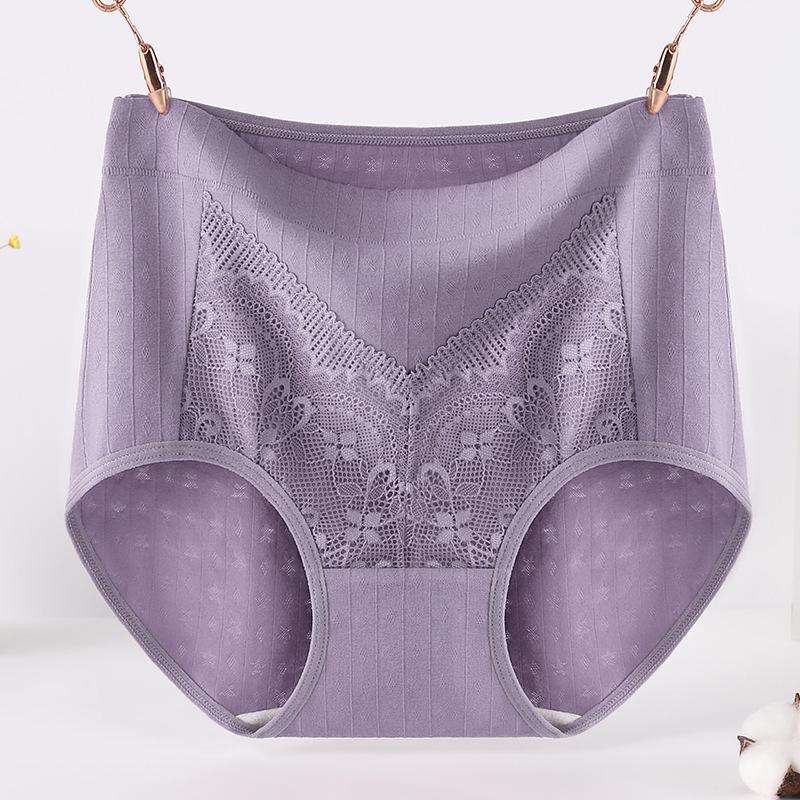 Large Size Lady Spring Cotton Anti  Bacterial Abdominal Middle  Aged High Waist Briefs