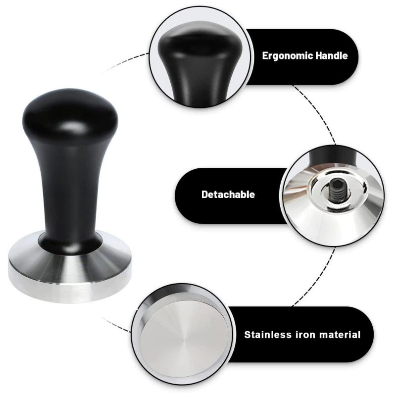 2026New Coffee Cloth Grinder Set Italian Coffee Machine Powder Press Hammer Flat Powder Hammer Six Piece Set 51mm Coffee Shop