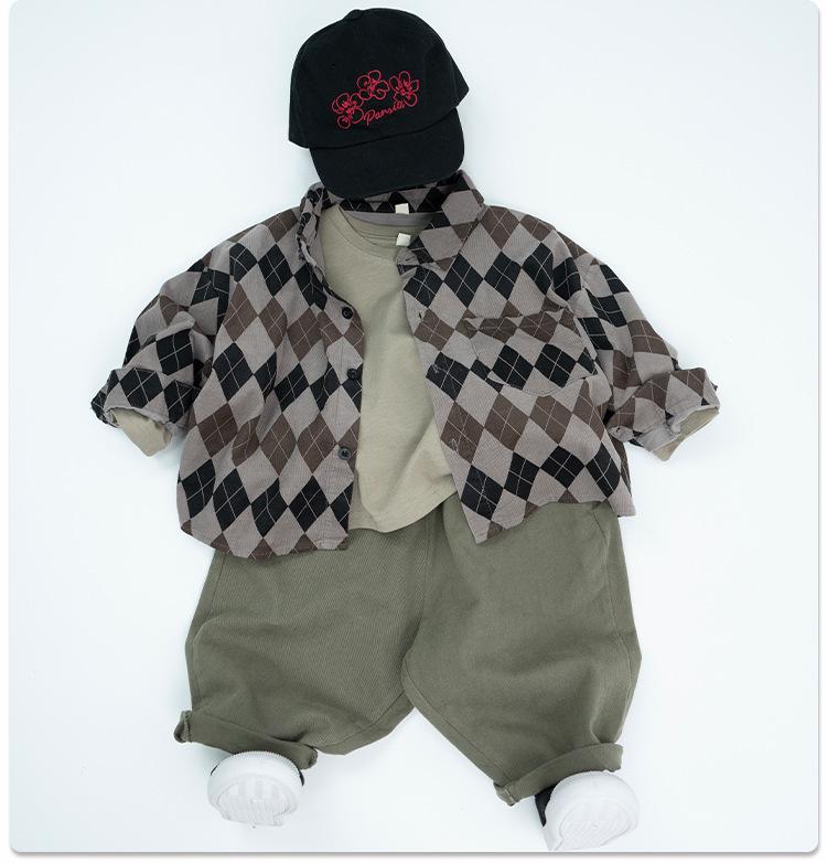 Korean Retro 2025 Autumn Unisex Casual Loose Fit Pants - Pure Cotton Children's Harem Carrot Style