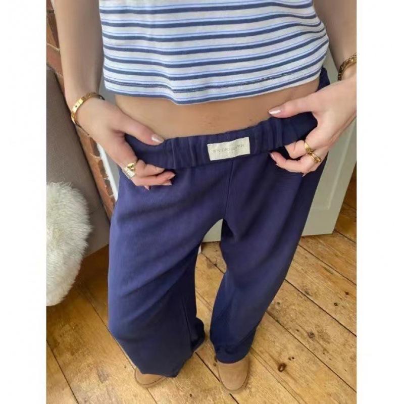 Spring And Summer New Solid Color Casual Daily Versatile Solid Color Floor Length Wide Leg Pants Casual Pants