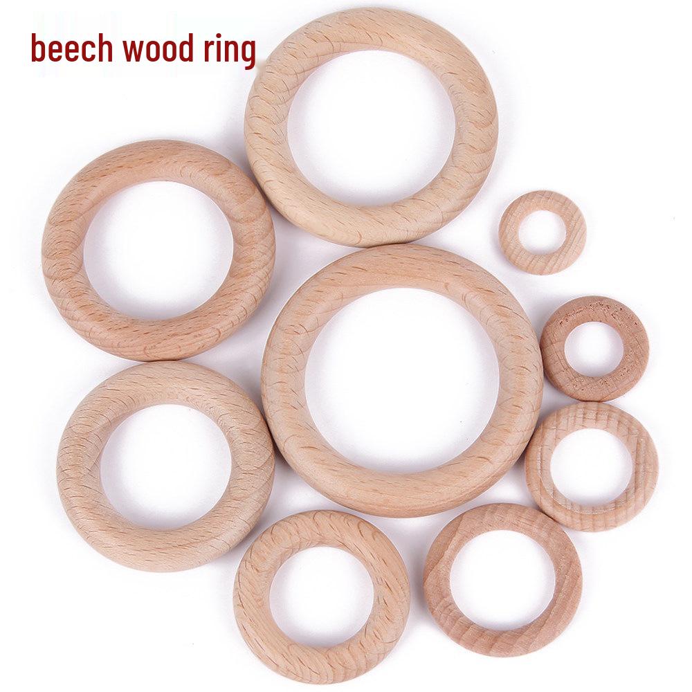 Beech Wood Rings for DIY Jewelry & Crafting - Handmade Weaving Materials, Solid Round Wooden Rings (25/40/45/50/60mm).