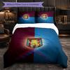 Set Biancheria da Letto Aston Villa Football 3 Pezzi Morbido Set Copripiumino con Federe Set Decorazione Camera da Letto per la Casa