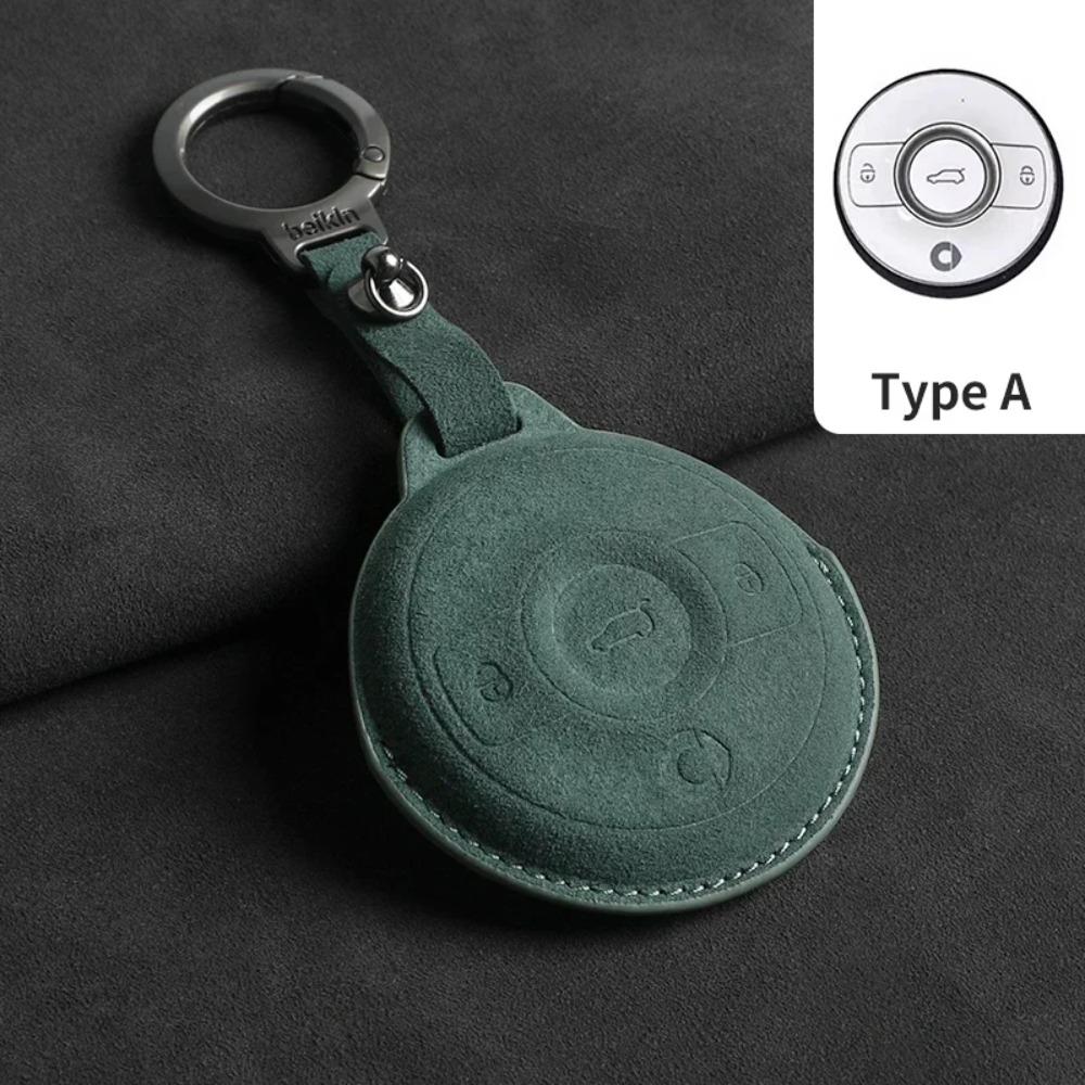 Car Key Case Cover Protector Holder Shell for Mercedes Benz SMART Fortwo 1 BRABUS 1 for SMART Suede Key Case for Car Keyring