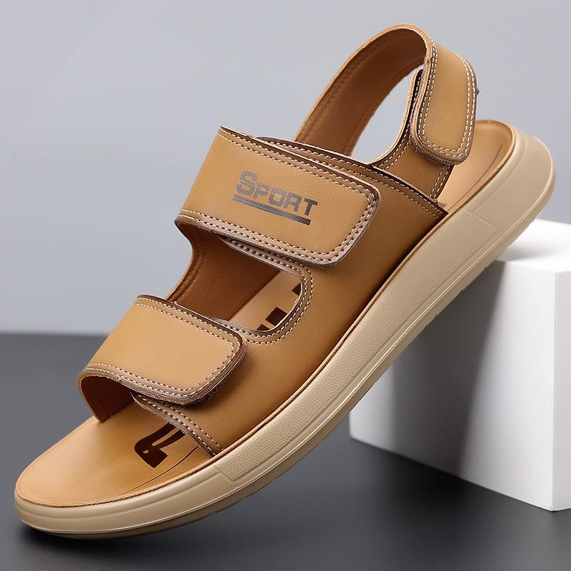 Fashion Summer Breathable Men Flat Bottomed Soft Quality Fashionable Leisure Sandals Men's Ventilation Non-slip Seaside Outdoor Sandals
