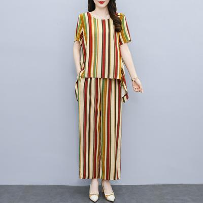 Summer Women's 2 Piece Set Plus Size Elegant Casual Pants Sets Woman Clothing