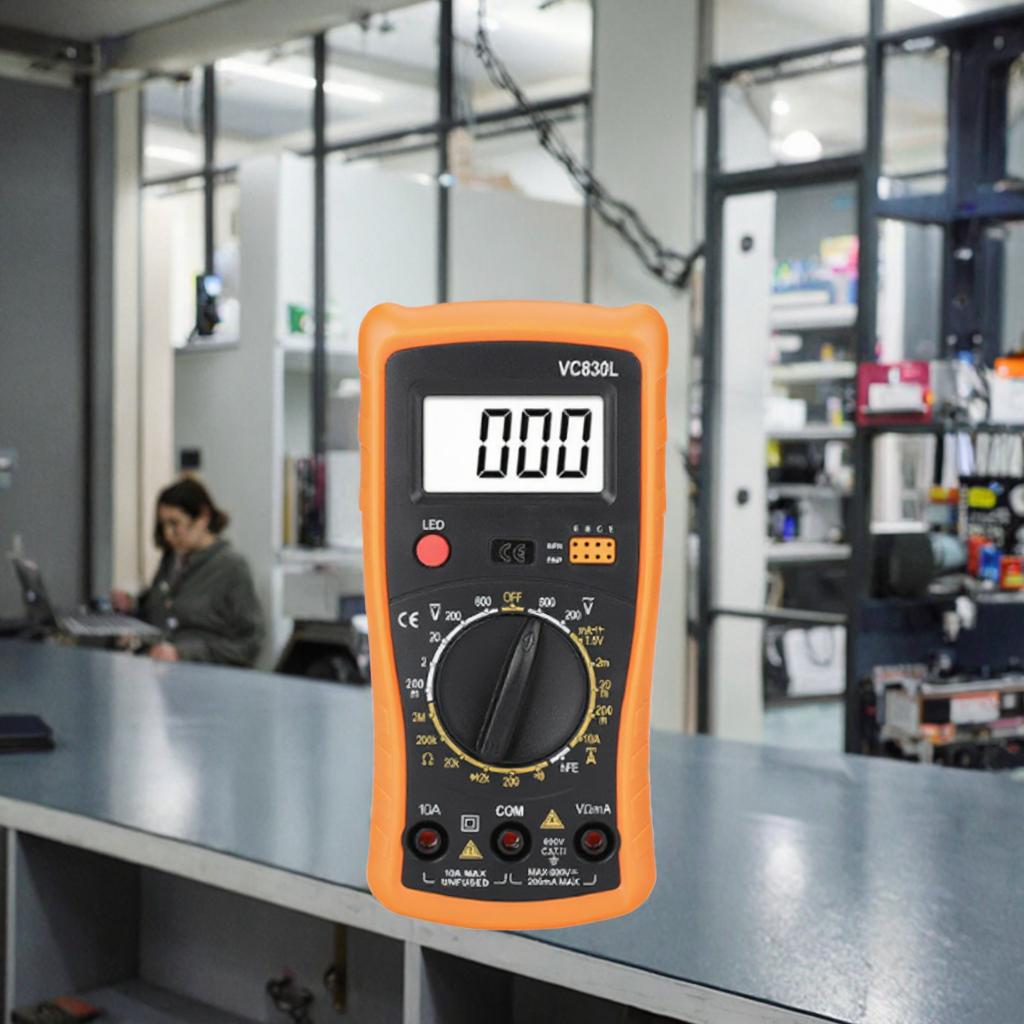 VC830L Digital Multimeter AC/DC 600V Ammeter Volt Ohm Tester LCD Screen Backlight Portable 4-Digit Display 0.1 Accuracy Class