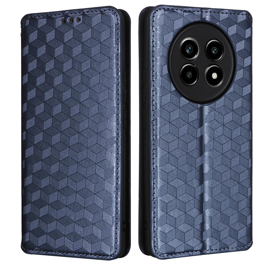 For Realme 14 Pro Lite 5G/13 Pro 5G (Global)/13 Pro+ 5G (Global) Wallet Case Rhombus Imprinted Leather Phone Cover