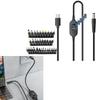 Type-C To DC 5.5x2.5mm Power Cable 140W 6-Level Adjustable Voltage Display For Laptop Router Camera Charging Adapter Kit