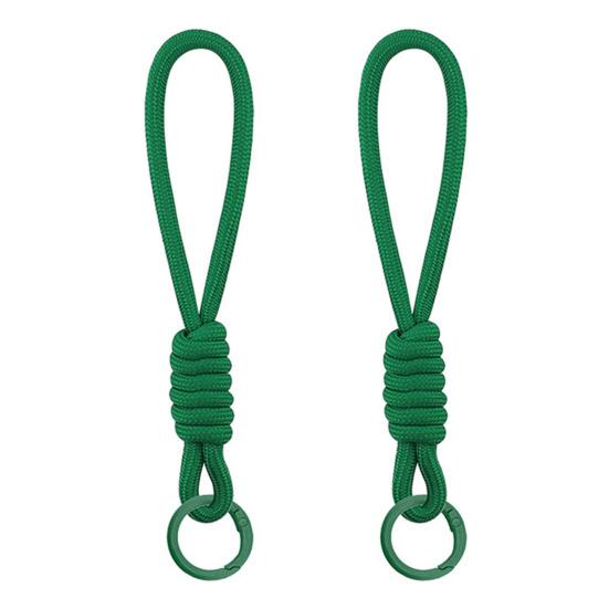 2Pcs Braided Rope Pendant Lightweight High-Elastic Keychain Holder with Reinforced Knot Design Macaron Color Mobile Phone Case Lanyard