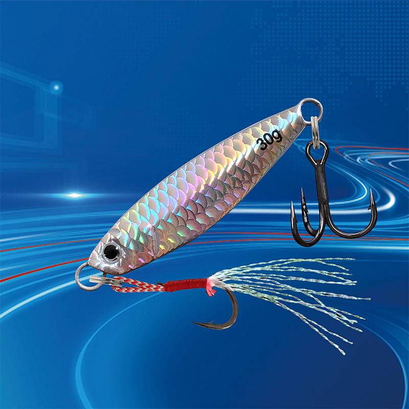 Simulated Fish Scale Pattern Iron Plate Lure for Shore Casting - Contact for Hook Change.