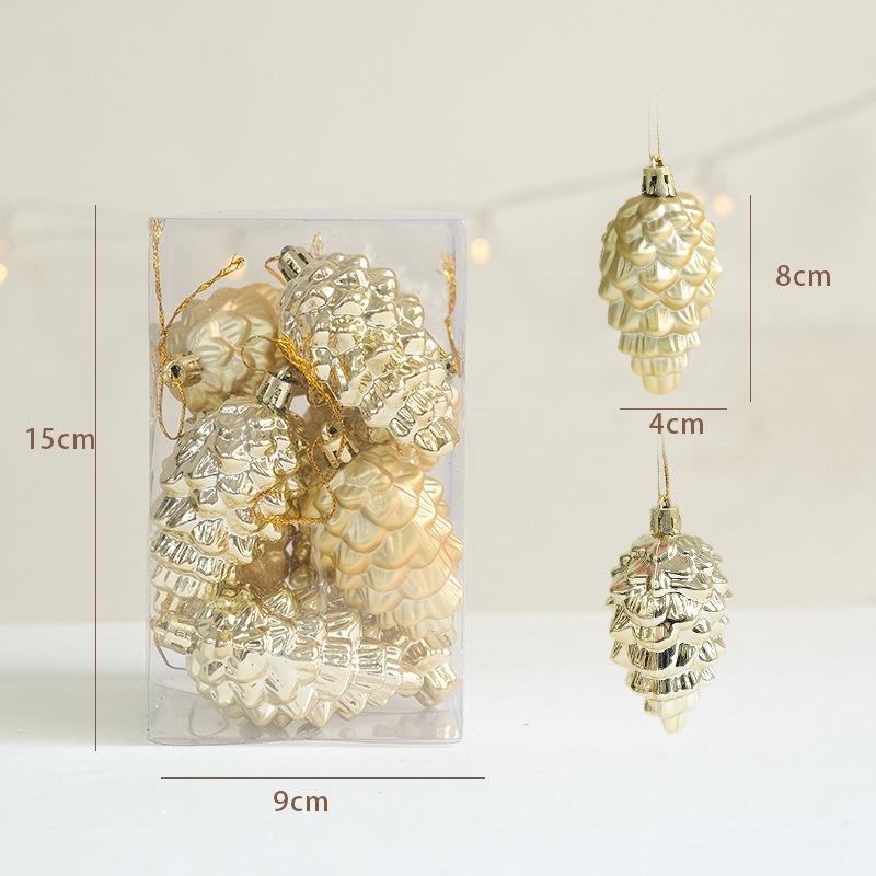 Christmas Nordic style Christmas electroplating gift box pendant Christmas tree star decoration pine cone box pendant