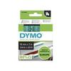 Etiquettes - DYMO - LabelManager cassette ruban D1 19mm x 7m - Noir sur vert - Adhésif amovible