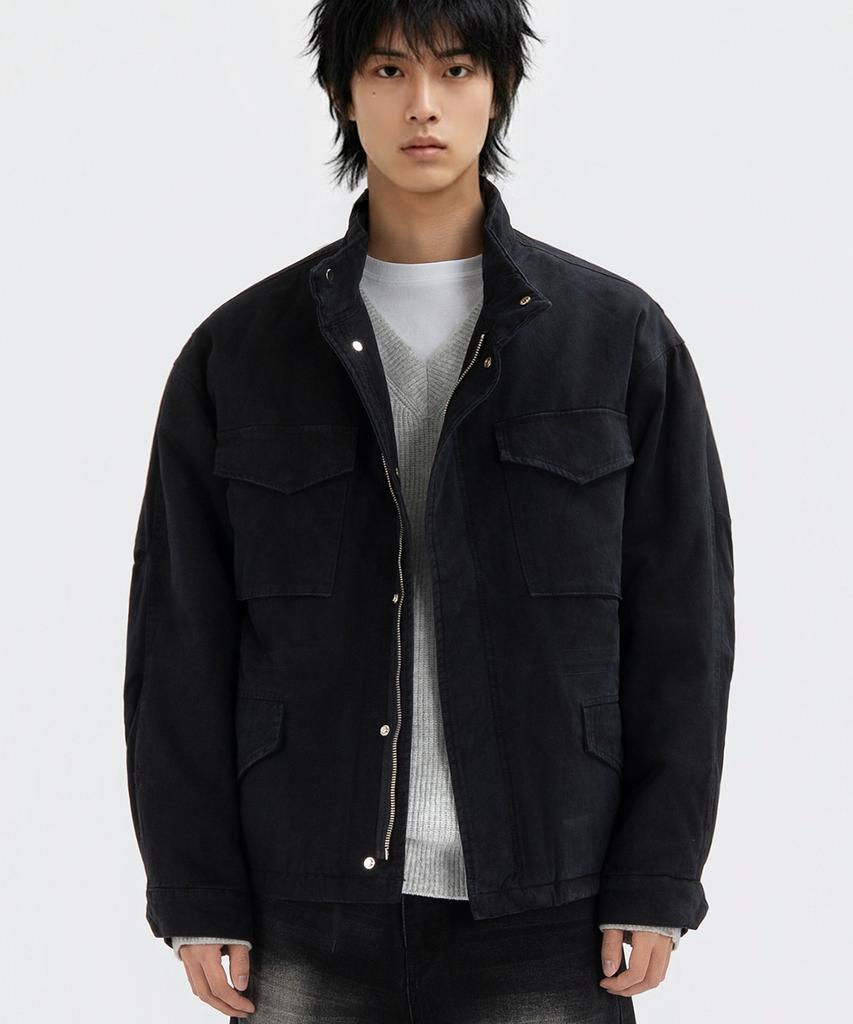 Underoff Vintage Washed Padded M65 Field Jacket Black