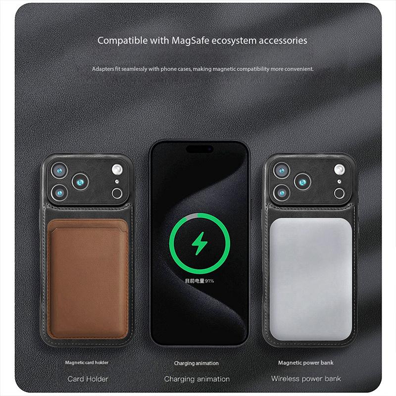Luxury PU Leather Magnetic For Magsafe Phone Case For iPhone 12 13 14 15 16 17 Pro Max 17 Air Wireless Charging Shockproof Cover