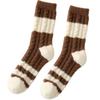 Women Twist Jacquard Fuzzy Plush Socks Winter Warm Color Block Striped Fleece Sleep Socks Thermal Floor Slipper Socks