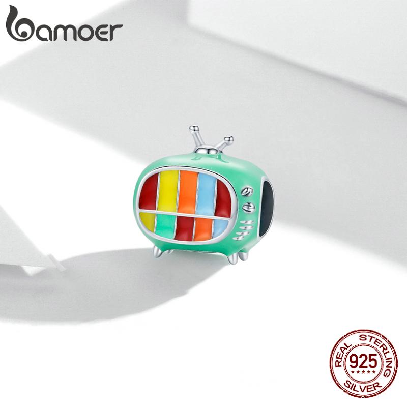 

BAMOER Стерлингового Серебра 925 пробы прекрасный мини-телевизор подвеска-подвеска для оригинального браслета женские ювелирные изделия 925 silver