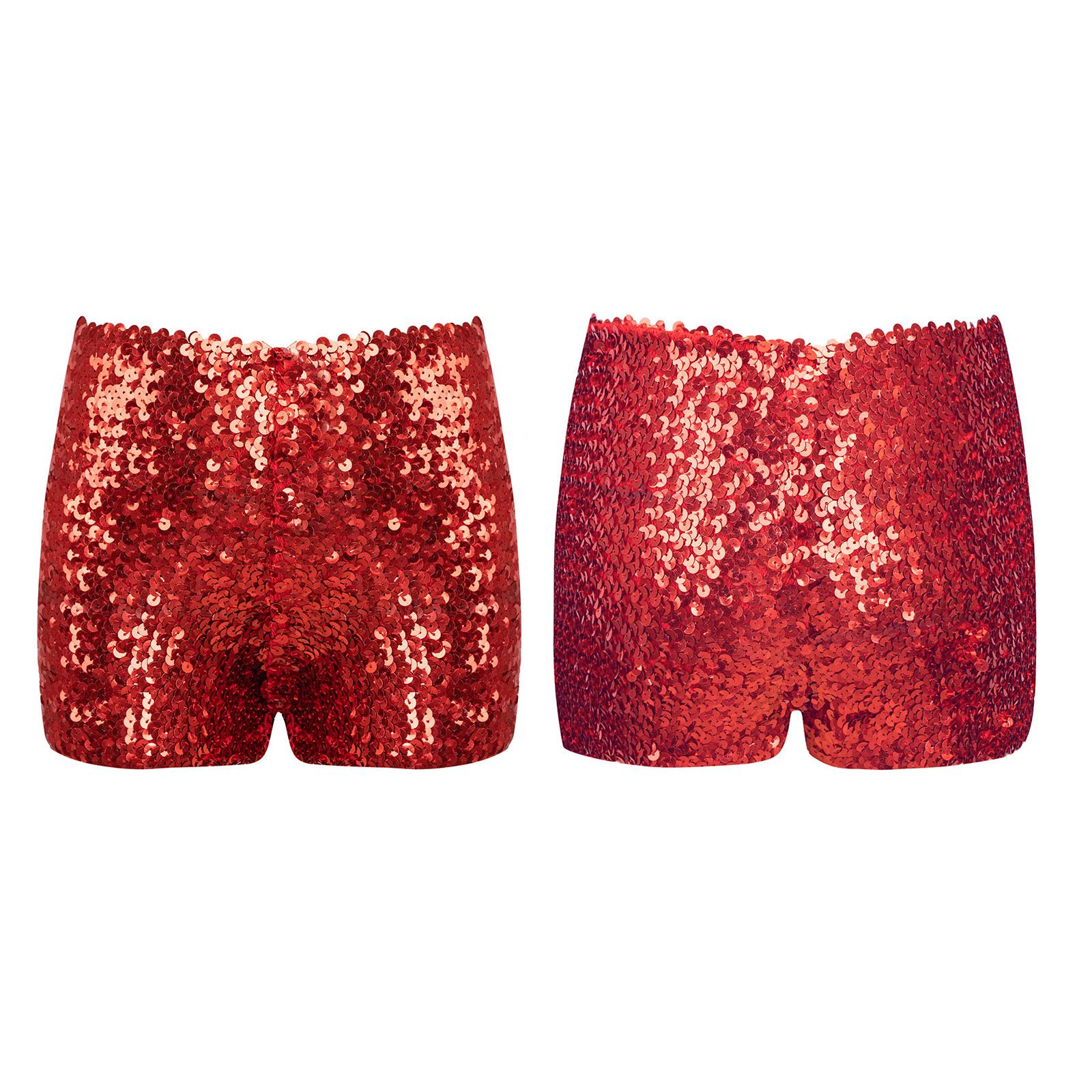 

Діти, дівчата, блискучі блискітки, танцювальні шорти, хіп-хоп, джазові виступи, костюми, спортивні шорти для йоги, низ 145-160/16 червоний