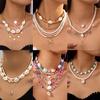 Bohemian Multi-Layer Shell & Bead Necklace Set for Women