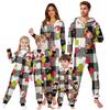 Parent-Noël Imprimé Parent-Enfant Zippé à Capuche Combinaison Homewear