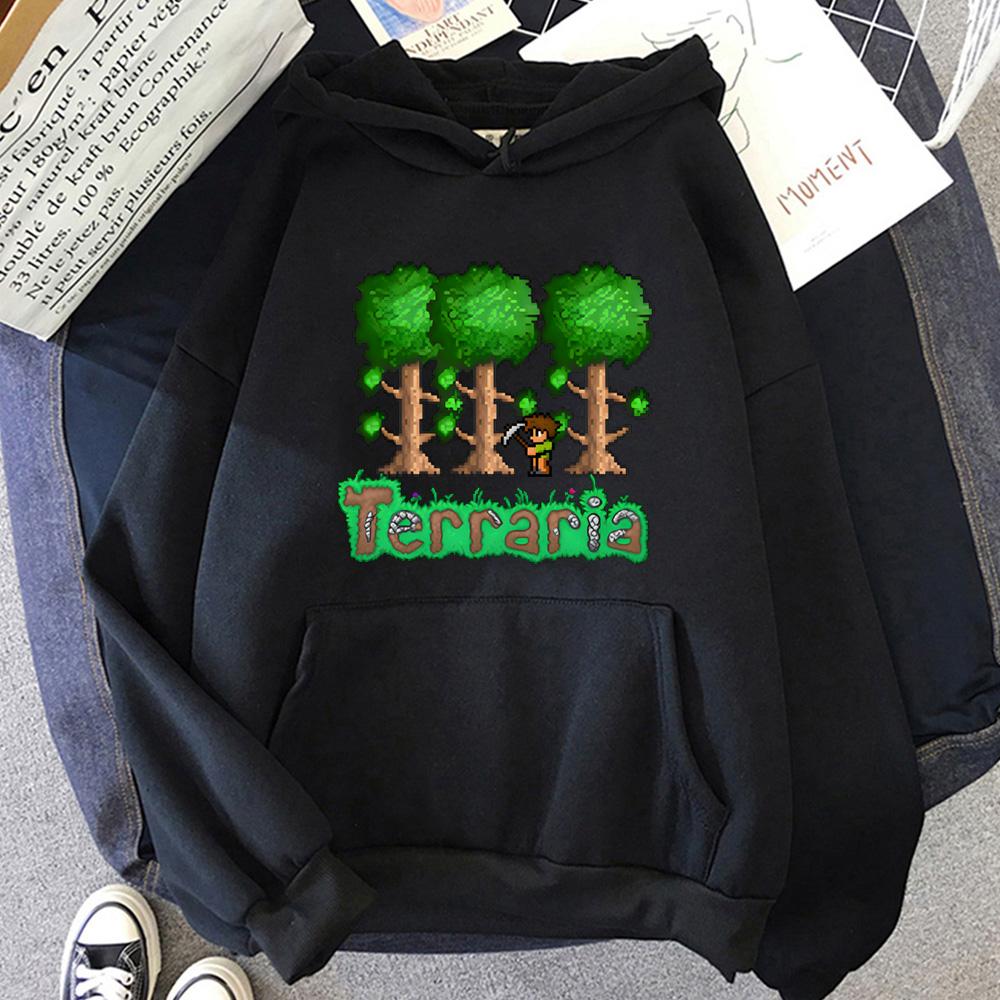 

Толстовка Terraria 2026 Новый Пиксельный Стиль ИГРОВАЯ Свитшоты с Длинным Рукавом Одежда Удобные Худи XS чёрный