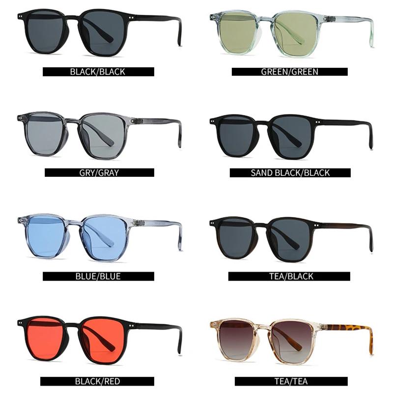  Vintage Square Men Sunglasses Fashion Champagne Tea Shades UV400 Women Punk Rivets Sun Glasses