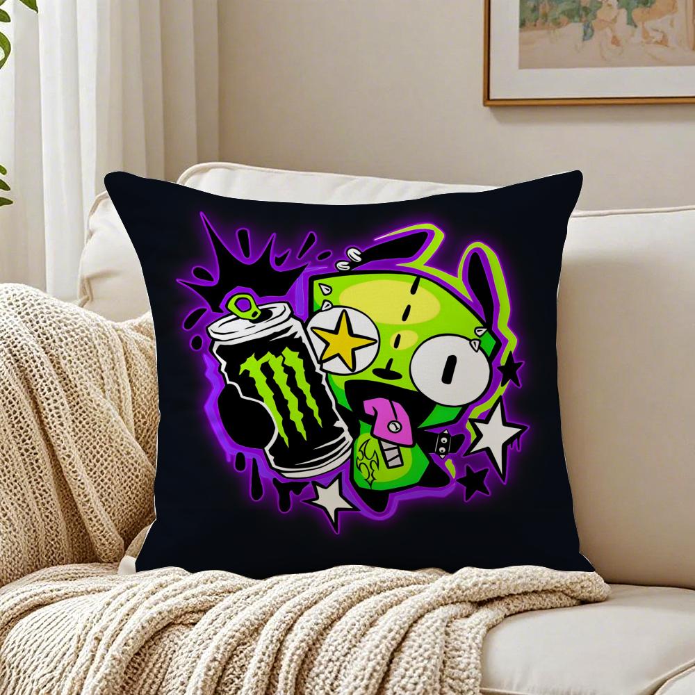 Animation Surreal IInvader ZZim Cushion Cover Pillowcase Antidustmite Living Room Sofa Decor Cushion Room