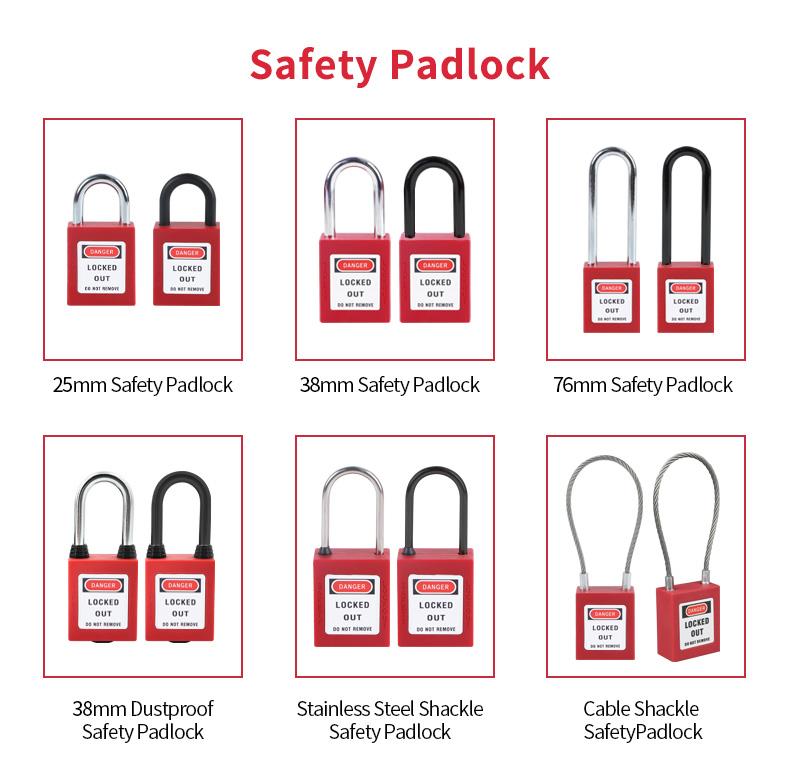 QVAND Quality Certified 76mm Steel Long Shackle Nylon Safety Padlock Key Operated High Safety