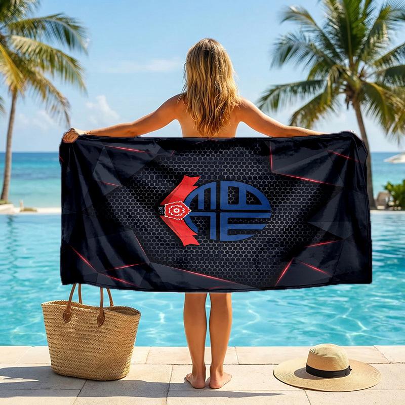 Bolton Wanderers FC Print Quick Dry Beach Towel Microfiber Absorbent Portable Travel Swimming Towel