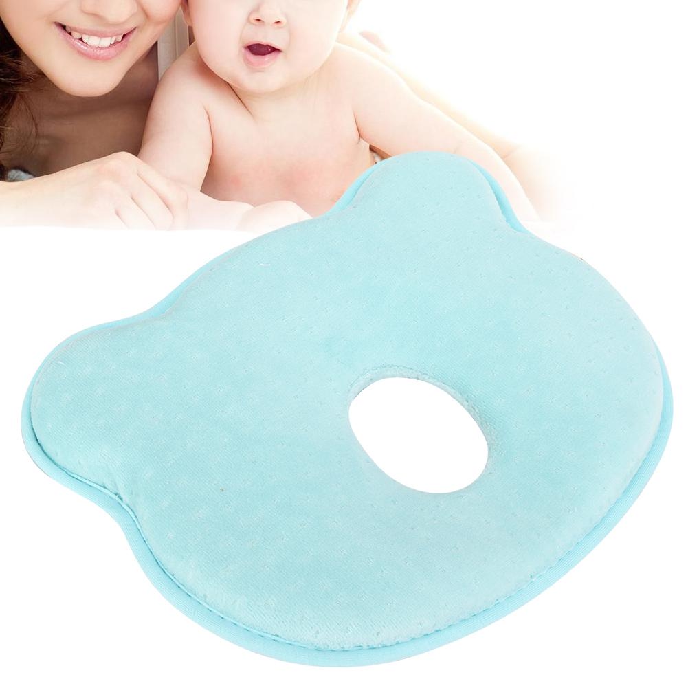 Infant Newborn Baby Pillow Soft Prevent Flat Head Sleeping Support Cushion PillowBlue Bear