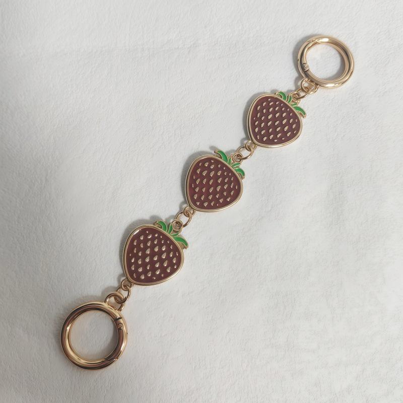 Cross-border Creative Strawberry Bag Charm with Alloy Keychain Buckle