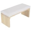 Nail Art Hand Pillow Mat Soft PU Leather Wooden Stand Arm Rest Cushion for Nail SalonWhite