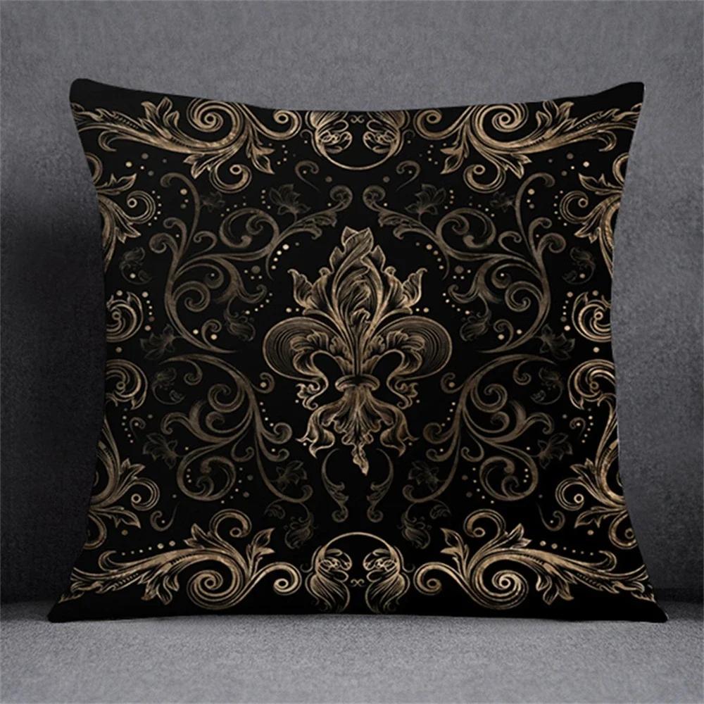 Home Decor Fleur-De-Lis Patterned Decorative Pillow Covers Pattern Cushion Cover Suitable For Sofa Bedroom Car Pillow Cover