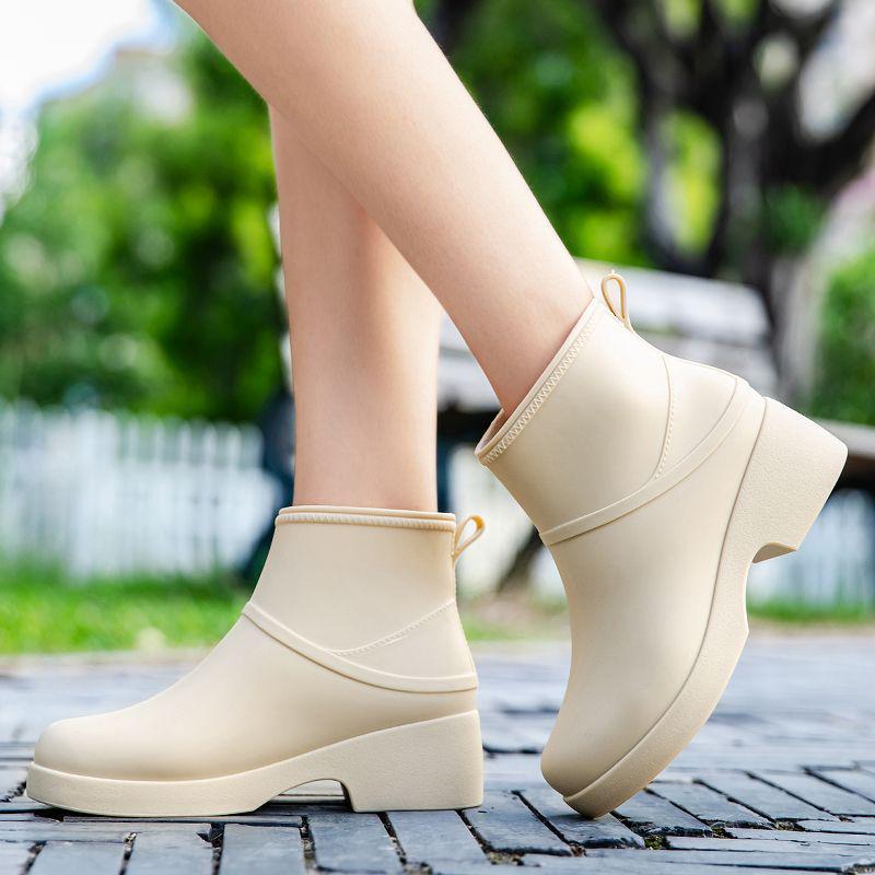 

Женские белые ботильоны на высоком толстом каблуке - Осень/Зима, корейский стиль с бархатной подкладкой Default Item