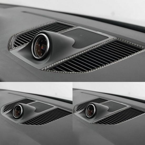 4pcs Carbon Fiber Dashboard Air Vent Outlet Cover Trim For Porsche Macan 2014-21
