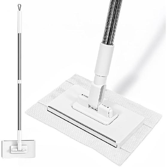 Mini Sweeper Mop No-Touch Dirty Cleaning Flat Dust Mop for Dry Wet Disposable Pads, Multi Surface Mop Floor Mopping and Sweeping Cleaning Head for Mini Mop
