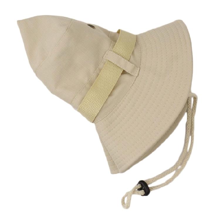 Unisex Outdoor Hat Cotton Fabric Wide Border Adjustable Drawstring Foldable Sun Protecting For Travel Gardening